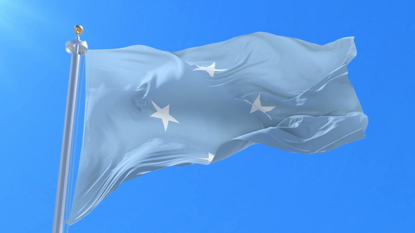 Flag of Micronesia Waving