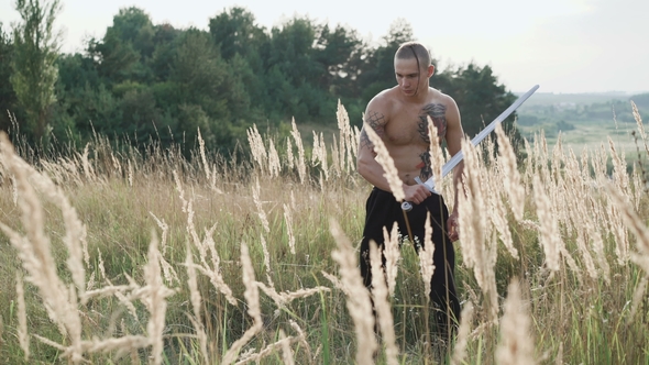 Modern Cossack Workouts with Swords in the Fields