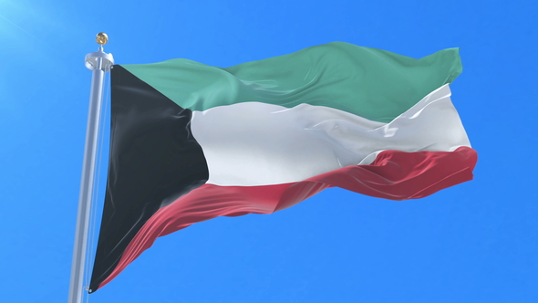 Flag of Kuwait Waving