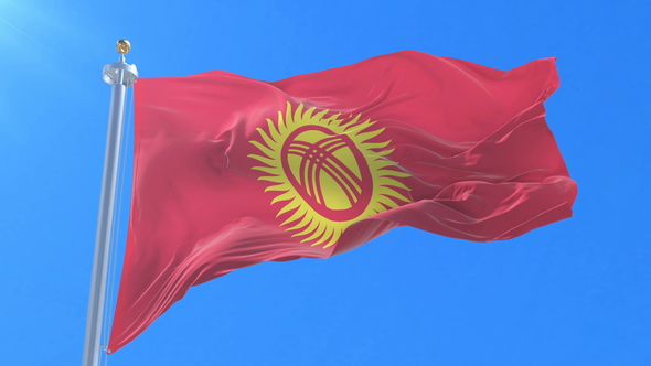 Flag of Kyrgyzstan Waving