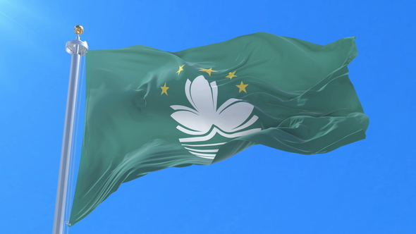 Flag of Macau Waving