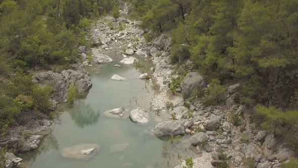 Aerial Footage of the Mountain Lake