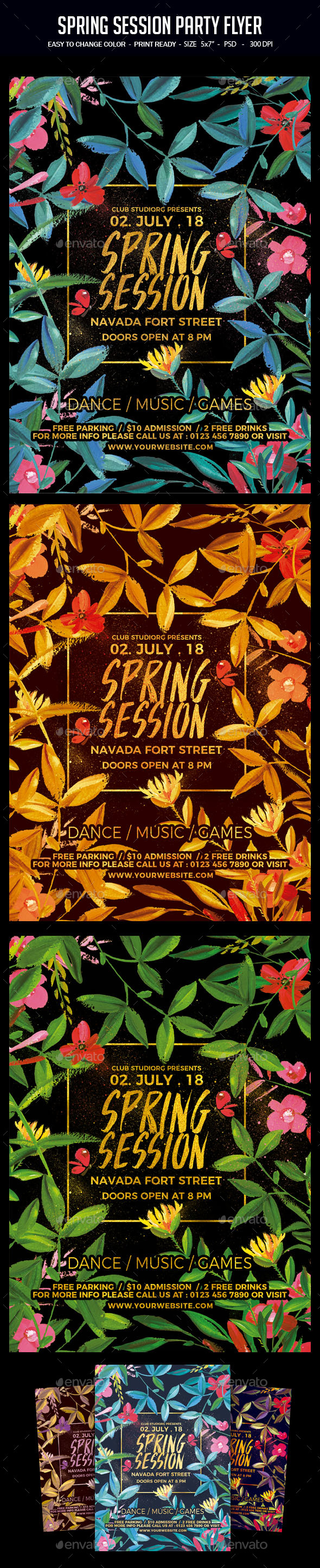 Spring Session Party Flyer