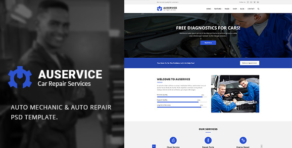 Auservice - Auto Repair PSD Template