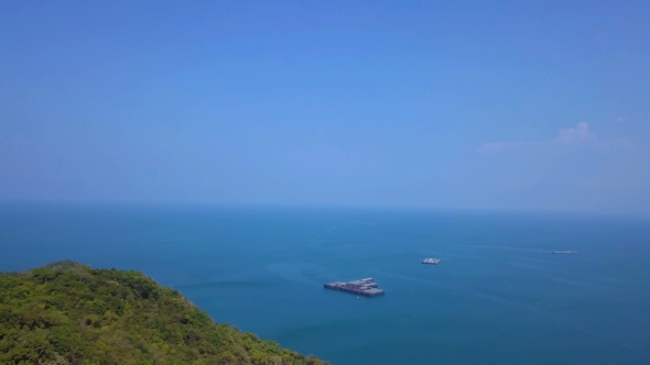The Flight and Shooting of the Beautiful Island of Thailand in Sunny Weather