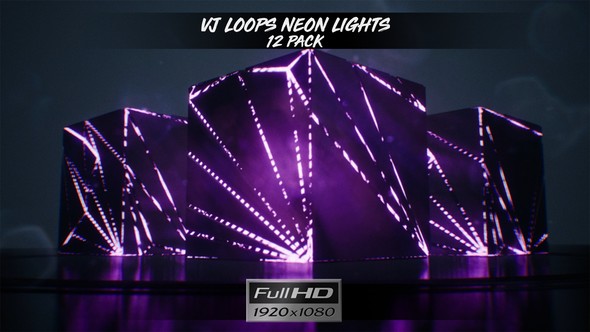VJ Loops Neon Cubes Lights - 12 Pack alt