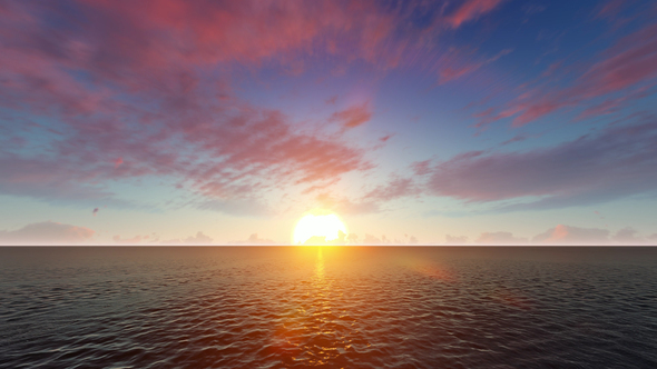 Sunrise Over Calm Ocean