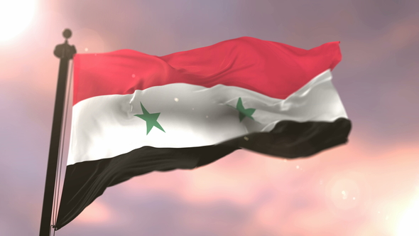 Flag of Syria at Sunset