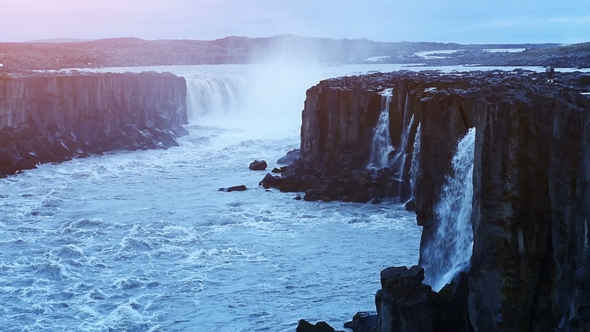 The Powerful Selfoss Waterfall in Iceland