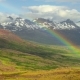 Fantastic View of Rainbow over a Glacier in Iceland Mountains - VideoHive Item for Sale