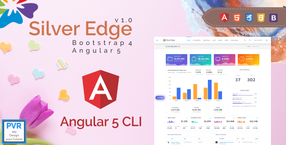 PVR Silver Edge - Angular 5 + HTML Multipurpose Bootstrap 4 Admin Template