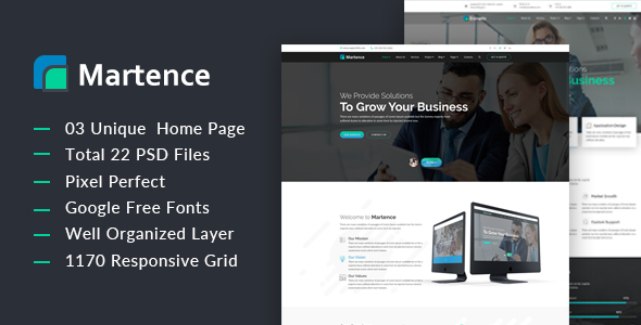 Martence - Corporate and Business PSD Template