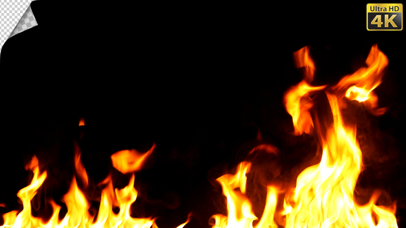 Realistic Fire Line in Super Slow Motion - Alpha Channel v.14 alt