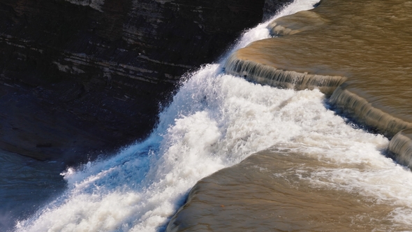 Beautiful Waterfall on the Genesee River in Letchworth State Park