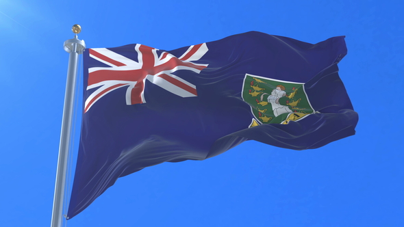 Flag of the British Virgin Islands Waving