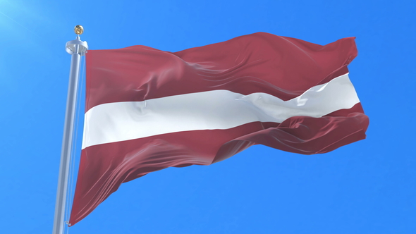 Flag of Latvia Waving