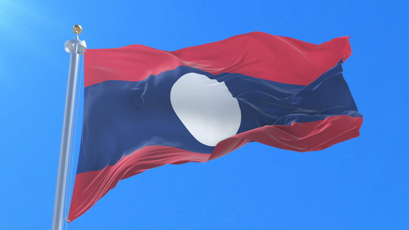 Flag of Laos Waving