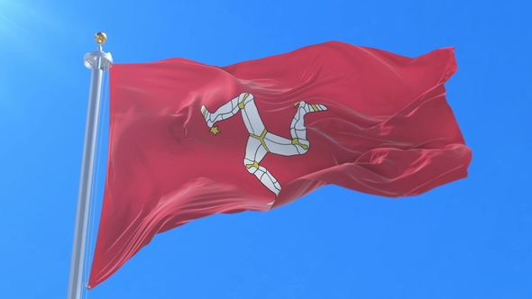 Flag of the Isle of Man Waving