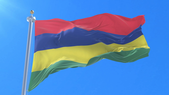 Flag of Mauritius Waving