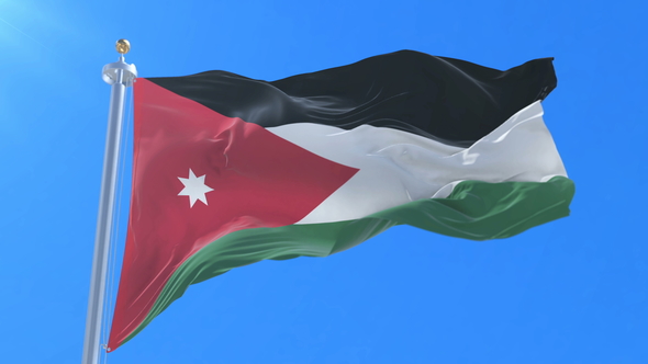 Flag of Jordan Waving