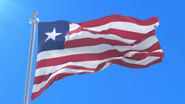 Flag of Liberia Waving