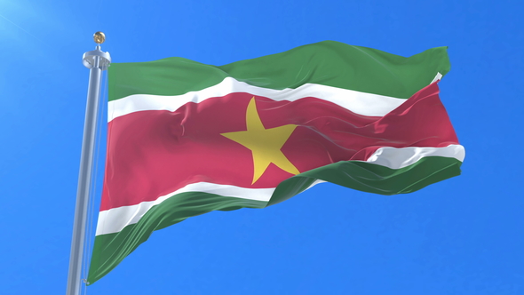 Flag of Suriname Waving