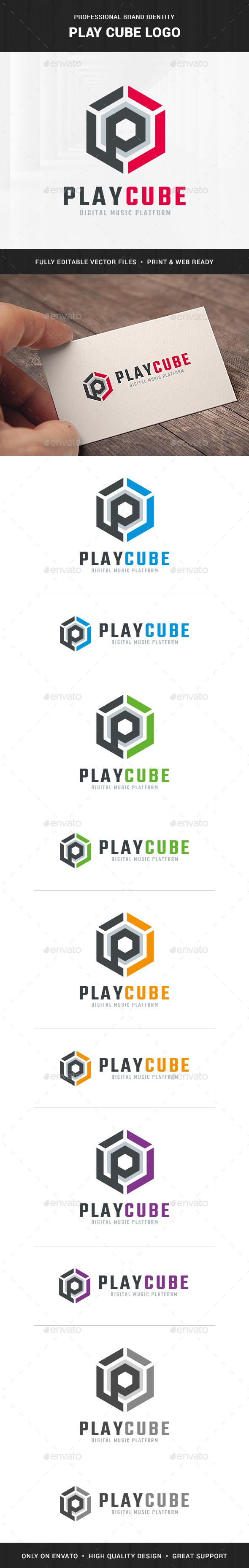 Play Cube - Letter P Logo