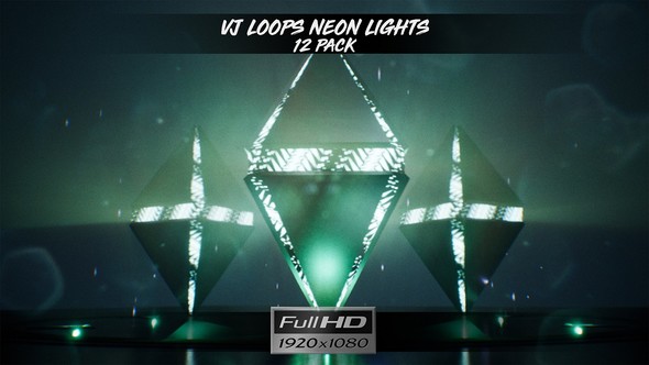VJ Loops Neon Hedra Lights - 12 Pack alt