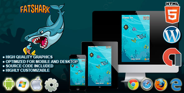 Fat Shark - HTML5 Construct 2 Survival Game