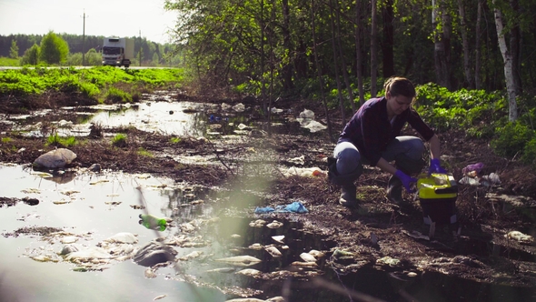 Ecologist Taking Samples of the Plants