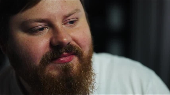 Fat Man Drinks Beer and Watches TV