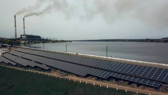 Solar Panels Near the River