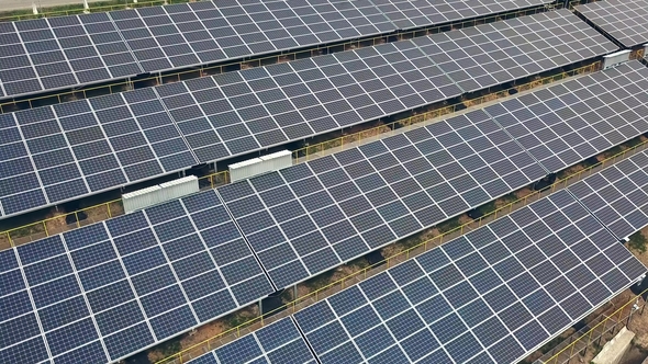 Solar Panels in Aerial View