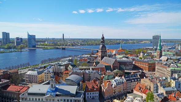 Panorama View at Riga From the Tower of Saint Peter's Church, Latvia