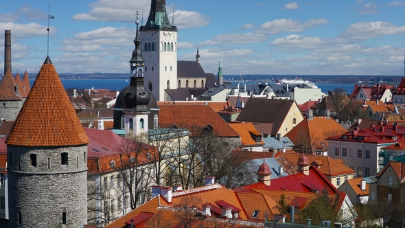 View of Old Town of Tallinn in Estonia