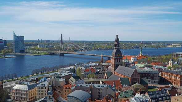 Panorama View at Riga From the Tower of Saint Peter's Church, Latvia