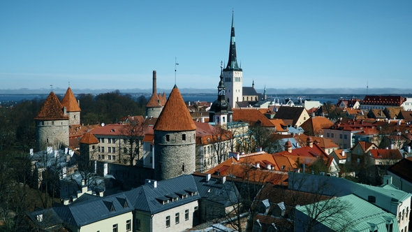 Panorama of Tallinn Old Town, Estonia.