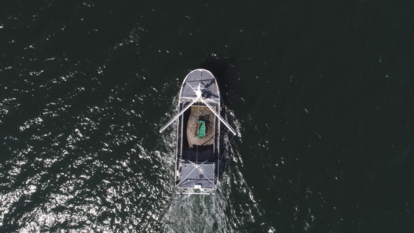 Drone Flight Over Boat