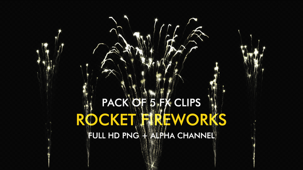 Fireworks - Sparkling Rockets - Pack of 5 alt
