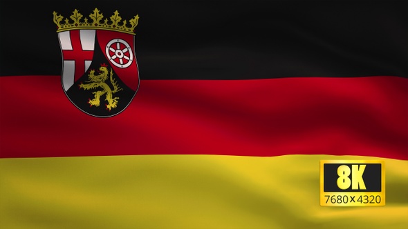 8K German State Flag Rhineland Palatinate
