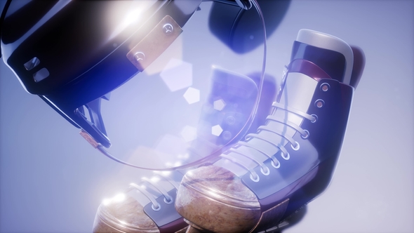 Flying Hockey Puck and Hockey Equipment alt