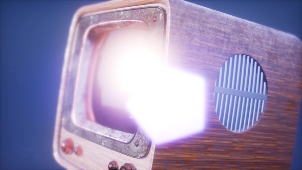 Retro TV on Blue Sky Background alt