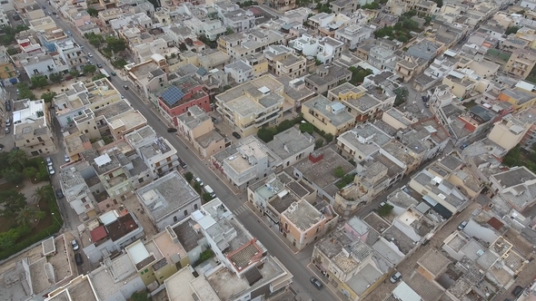 Aerial View of Small Town Pezze Di Greco in the South of Italy Near Bari