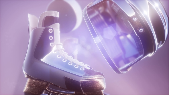 Flying Hockey Puck and Hockey Equipment alt