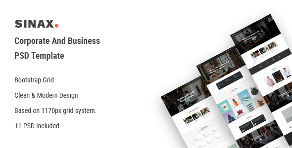 Sinax - Corporate And Business PSD Template