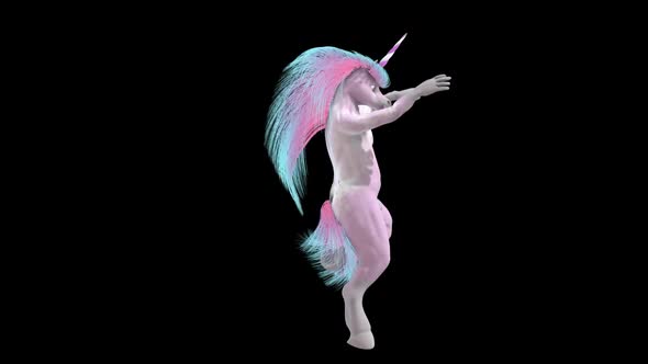 Unicorn gogo dancer with alpha