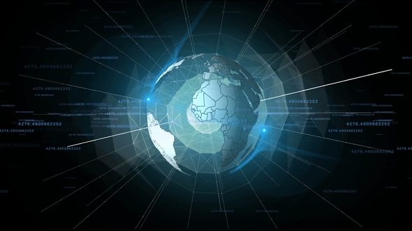 Planet Earth Rotating Animation Future Technology Business Concept alt