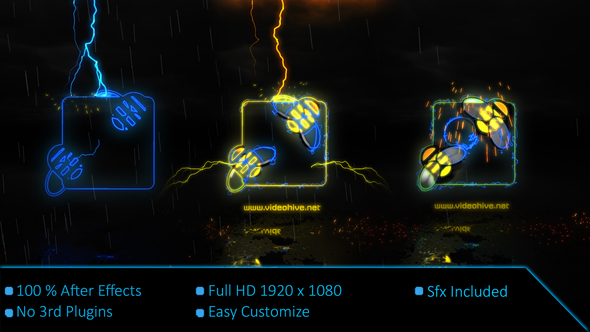 Lightning Strike Neon Logo alt