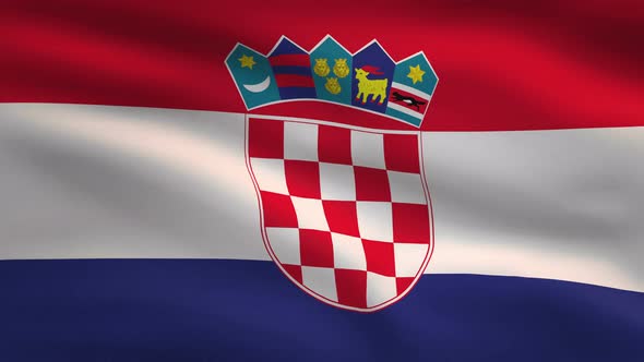 Croatia Windy Flag Background 4K