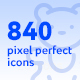 840 Pixel Perfect Icons - GraphicRiver Item for Sale